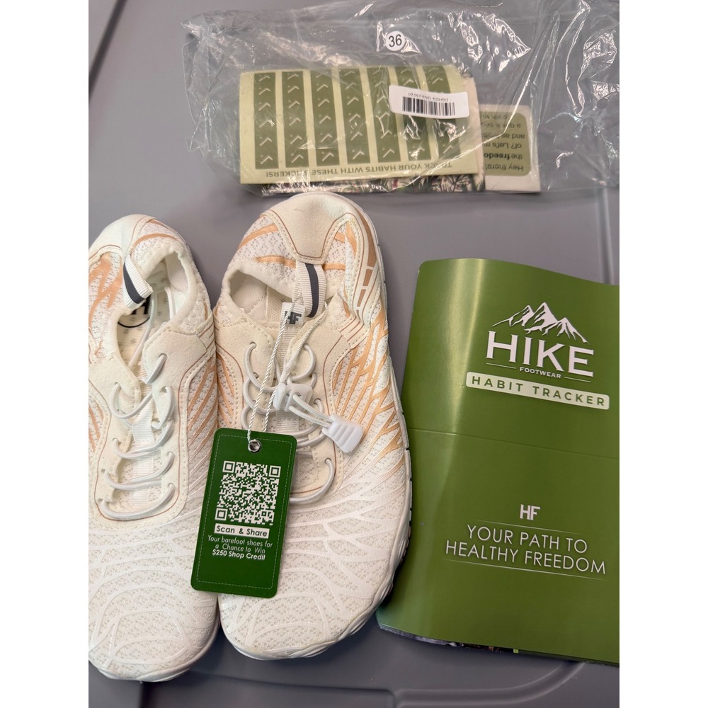 Hike Footwear Barefoot Shoes White Rose‎ Gold Minimalist Sneakers Size 36 NEW - Picture 4 of 11